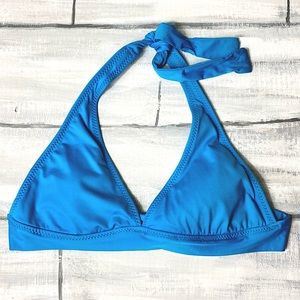 Blue Teal Halter Triangle Bikini Top Swimsuit Mix And Match Swimwear Women’s S/M